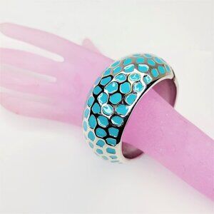 Blue and Silver Tone Round Bracelet